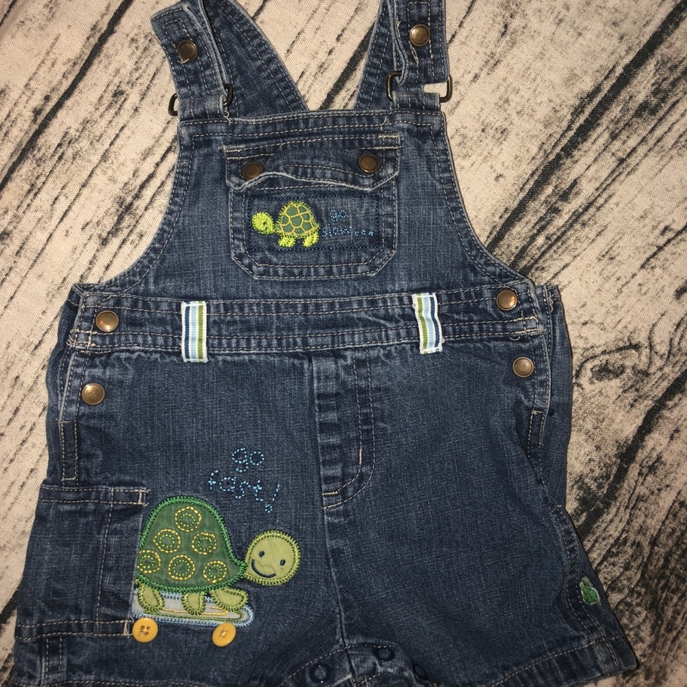 Baby boy denim overall shorts